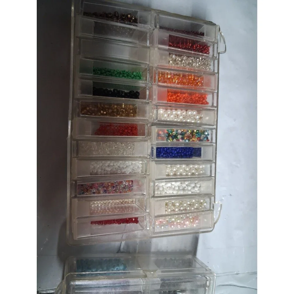 Massive  Bead Loom And Beads Lot 2 Bead Looms And Tons Of Beads Glass And More